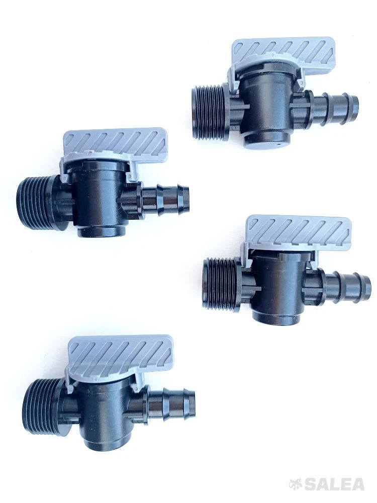 Кран стартовый для трубки капельного полива, DUGALINE, 16мм*3/4", серый, 1 шт. 